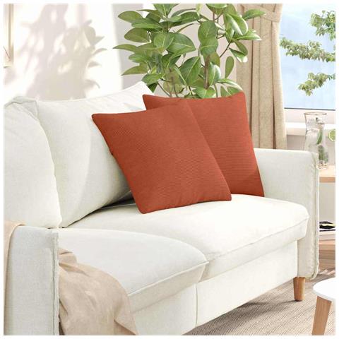 Cuscini da Divano 2 pcs Rosso Arancio 45 x 45 cm - Foto 2