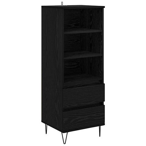 Credenza Rovere Nero 40 x 36 x 110 cm Legno multistrato - Foto 1