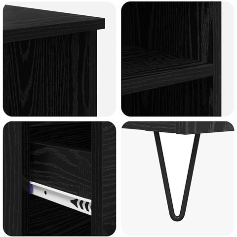 Credenza Rovere Nero 40 x 36 x 110 cm Legno multistrato - Foto 9