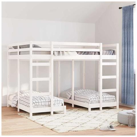 Struttura letto a castello triplo Bianco 140 x 200 cm - Foto 2