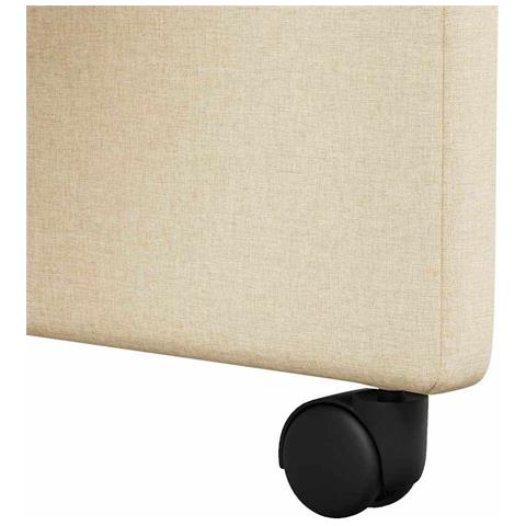 Sedie da Pranzo con Ruote 2 pcs Crema 57 x 66 x 94 cm Tessuto - Foto 9