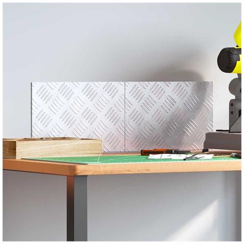 Dischi Quadrati 2 pcs Argento 30 x 20 cm Alluminio - Foto 2