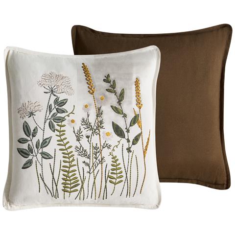 Set Di 2 Cuscini Knema Cotone 45 X 45 Cm Bianco Trama Floreale - Foto 2