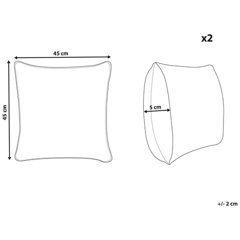 Set Di 2 Cuscini Knema Cotone 45 X 45 Cm Bianco Trama Floreale - Foto 8
