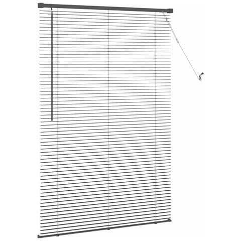 Tenda Veneziana Regolabile Nero 150 x 90 cm PVC - Foto 1
