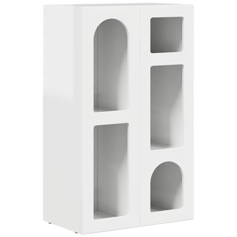 Credenza Bianco Lucido 59 x 35 x 100,5 cm Legno multistrato - Foto 1