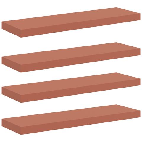 Scaffale da parete 4 pcs Rosso 80 x 23,5 x 4 cm - Foto 1