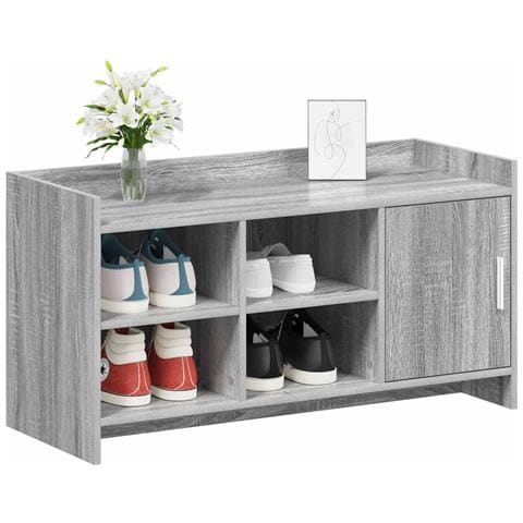 Mobile per scarpe con porta Sonoma grigio 100 x 39,5 x 51 cm - Foto 2