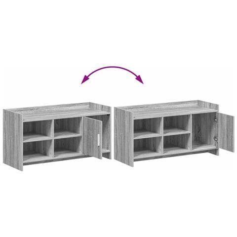 Mobile per scarpe con porta Sonoma grigio 100 x 39,5 x 51 cm - Foto 9