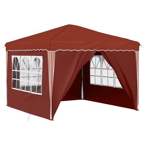 Tenda per feste a pop-up 288 x 288 x 245 cm Terracotta - Foto 1