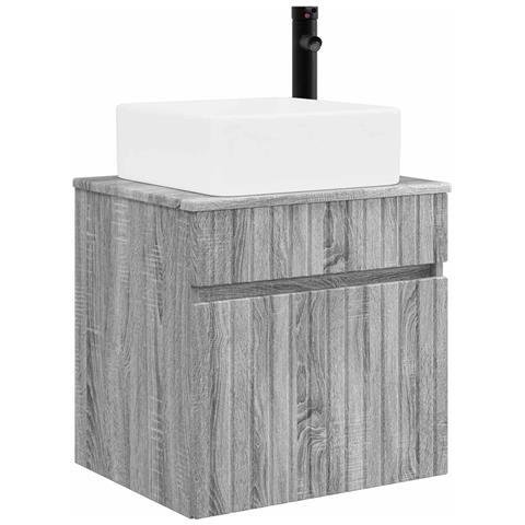 Mobile lavabo da parete Sonoma grigio 49 x 41 x 63 cm - Foto 1