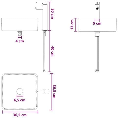 Mobile lavabo da parete Sonoma grigio 49 x 41 x 63 cm - Foto 8