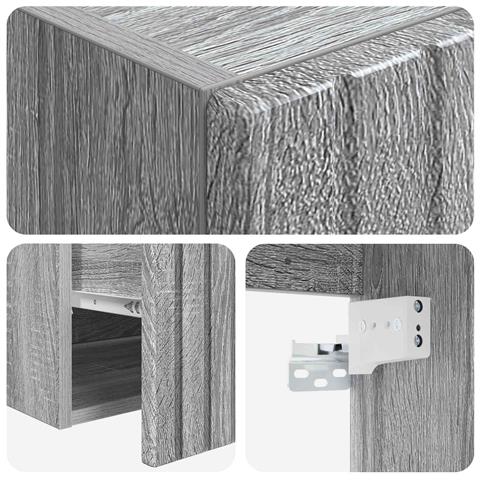 Mobile lavabo da parete Sonoma grigio 49 x 41 x 63 cm - Foto 8