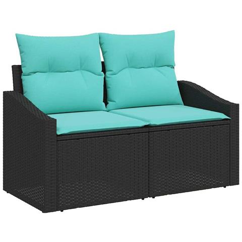 Divano da giardino Grigio 123 x 62 x 69cm polyrattan - Foto 1