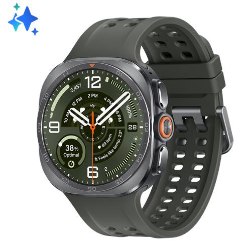 Galaxy Watch Ultra2, 47 mm, Titanium Silver, LTE, design resistente, 800mAh, IP69K, luminosità 5000nit, trail run, diving, 10 ATM, SOS, punteggio energetico, benessere cardiaco - Foto 1