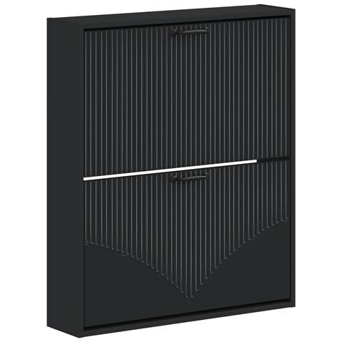 Mobiletto per Scarpe da Muro HOORN 71 x 17 x 86 cm Nero - Foto 1