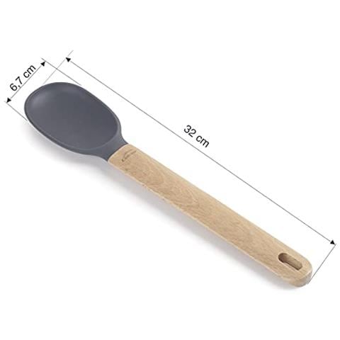 68185 Unite Cucchiaio da portata in silicone liscio con manico in legno di faggio - Foto 3