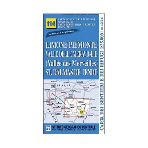 Carta n. 114 Limone Piemonte, valle delle Meraviglie, St. Dalmas de Tende 1:25.000. Carta dei sentieri e dei rifugi. Serie Monti - Foto 1