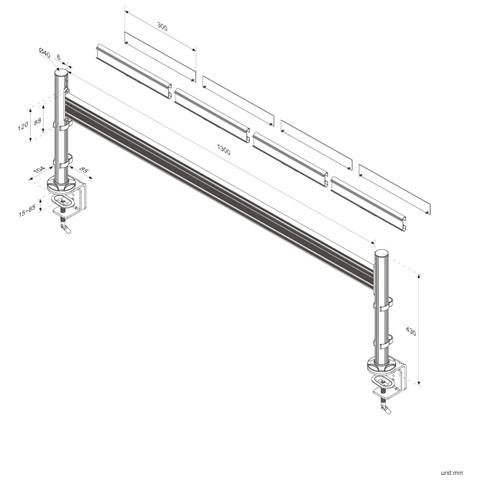 Barra Portastrumenti FPMA-DTB100 per 3 Monitor LCD /LED /TFT - Foto 2