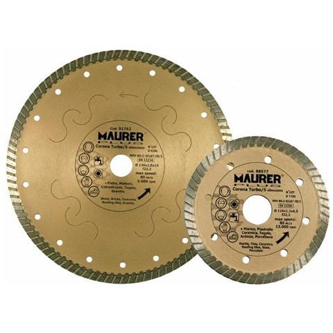 Disco Diamantato Corona Turbo / S 110x1,2x6,5 mm Ø Foro 22 mm Maurer Plus - Foto 1