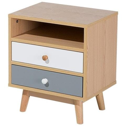 Comodino A Due Cassetti Marrone Fargo - Foto 1