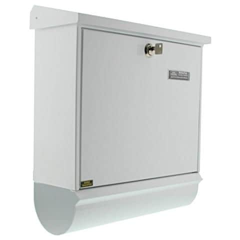 BurgWaechter comfort 91300 W Cassetta Postale con scomparto per Giornali Integrato, Bianco, titolare giornale Integrato acciaio zincato - Foto 1