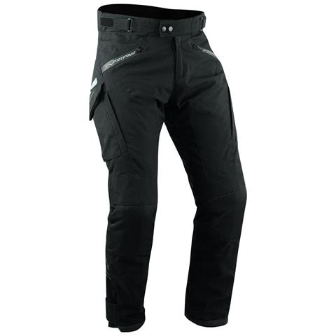 Pantaloni Moto Tessuto Nylon Tecnico 3 Strati Impermeabile Termico Nero 26 - Foto 1