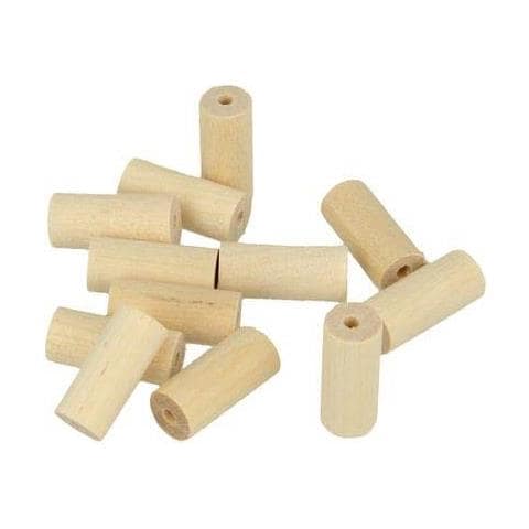 40 Perline Di Legno Cilindri 25 X 8 Mm - Foto 1