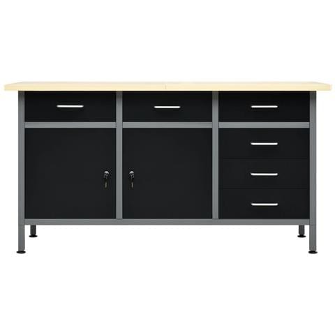 Banco da Lavoro Nero 160x60x85 cm in Acciaio - Foto 2