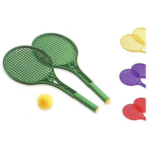 Racchette Tennis 54cm In Rete Con Pallina Colori Assortiti 1pz Per Confezione - Foto 1
