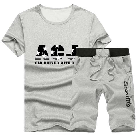 SLOWMOOSE - Felpa Corta Tuta Estiva + Pantaloncini Magliette Casual Da Uomo  Da Spiaggia [ em120grey / Xxxl] - ePRICE