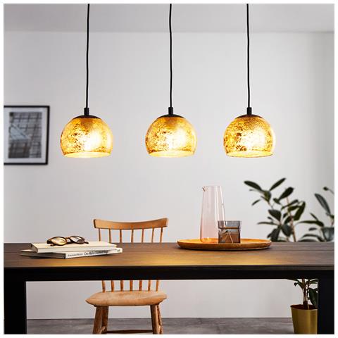 Lampadario Contemporaneo Albaraccin 3 Luci Metallo Nero - Foto 1