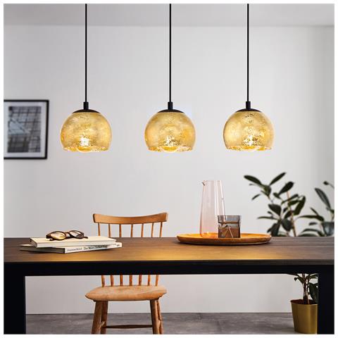 Lampadario Contemporaneo Albaraccin 3 Luci Metallo Nero - Foto 2