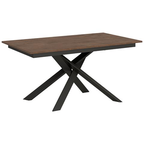 Tavolo Allungabile 90x160/220 Cm Ganty - Bordo In Tinta Telaio Antracite - Noce - Foto 5