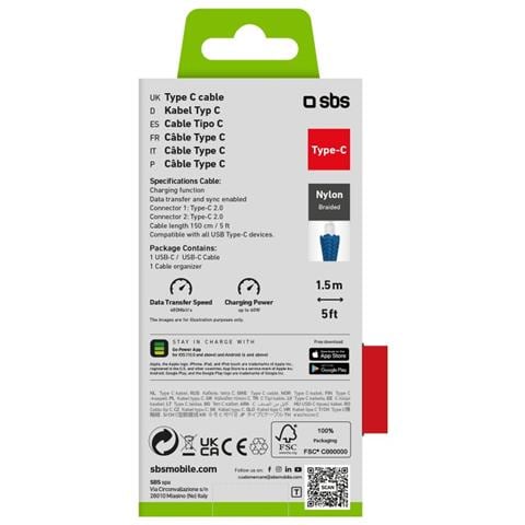 TECABLETISSUETCCB cavo USB 1,5 m USB 2.0 USB C Blu - Foto 2