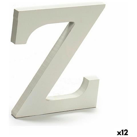 Lettera Z Legno Bianco (1,8 X 21 X 17 Cm) (12 Unità) - Foto 1
