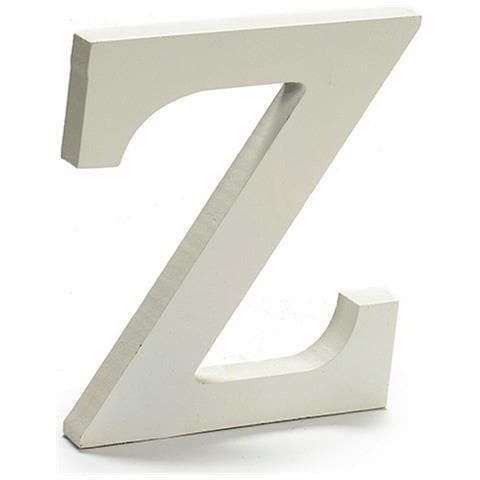 Lettera Z Legno Bianco (1,8 X 21 X 17 Cm) (12 Unità) - Foto 2