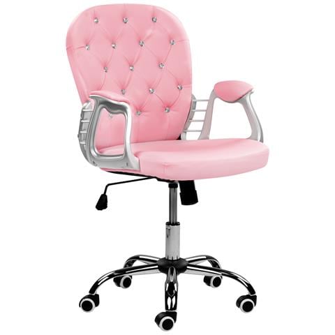 Sedia Da Scrivania Princess Pelle Sintetica Rosa - Foto 2