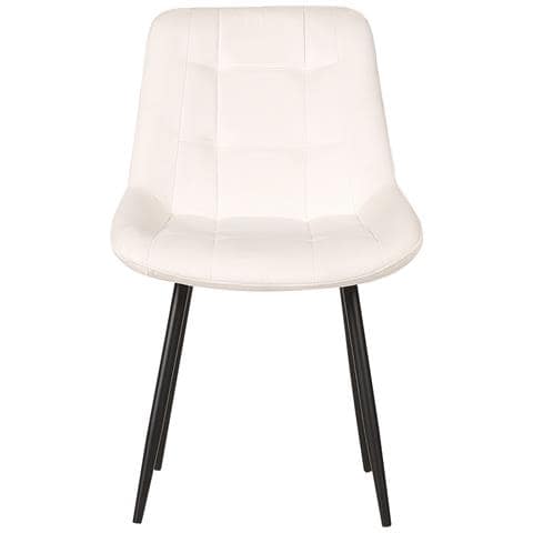 Set Di 2 Sedie Da Pranzo Velluto Bianco Sporco Melrose - Foto 2
