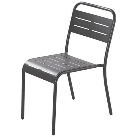 Set Di 6 Sedie In Acciaio Grigio Scuro Bergame - Foto 1