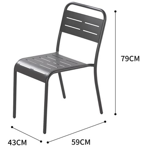 Set Di 6 Sedie In Acciaio Grigio Scuro Bergame - Foto 4