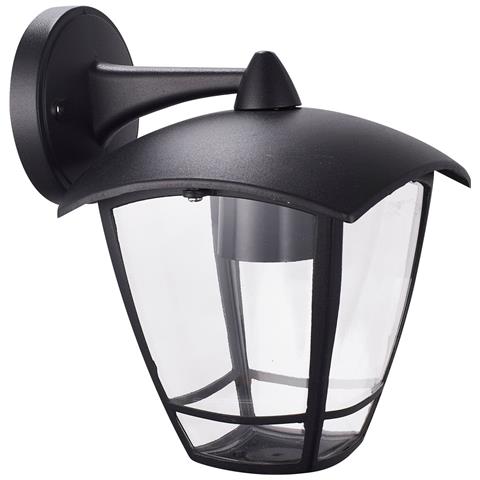 Lanterna A Muro Per Esterno In Alluminio Nero Attacco E27 Con Braccio Superiore O Inferiore Selene - Braccio Superiore - Foto 1