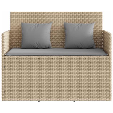 Panca Da Giardino Con Cuscini Beige In Polyrattan - Foto 2