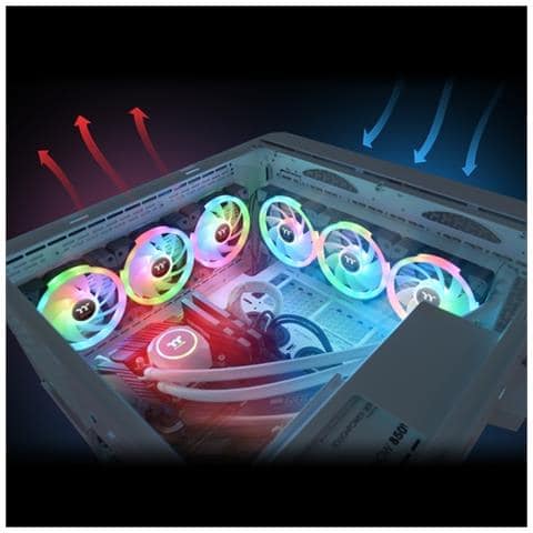 SWAFAN EX12 RGB PC Cooling Fan TT Premium Edition Case per computer Raffreddatore d'aria 12 cm Nero 3 pz - Foto 6