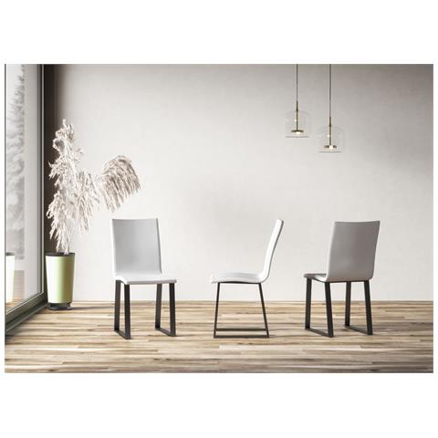 Sedia Baffy Gambe Antracite Cuscino Bianca 01 (tipo Tecno) - Foto 2