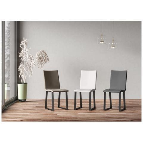Sedia Baffy Gambe Antracite Cuscino Bianca 01 (tipo Tecno) - Foto 4