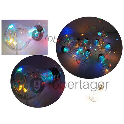 Catena Luci 8 Lampadine Micro Led Natale Luminosa Alimentazione Decorazione - Foto 1