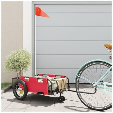 Rimorchio Da Bici Rosso Oxford E Ferro - Foto 1