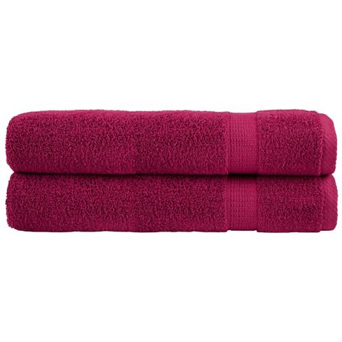 Asciugamani per Sauna SOLUND 2 pz Bordeaux 80x200cm 600gsm - Foto 1