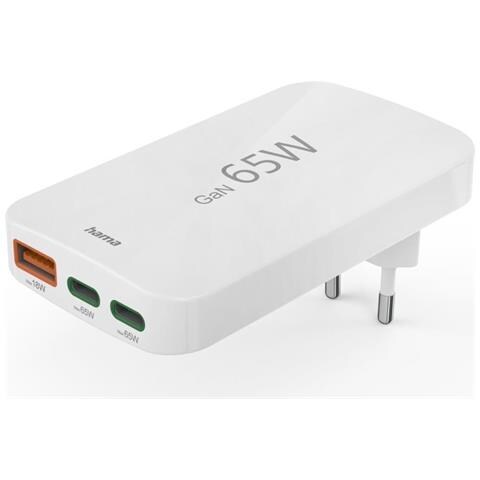 Hama Schnellladegert, 2x Usb-c, 1x Usb-a, Flaches Mini-ladegert, Pd, 65 W, Ws (00201976) - Foto 1